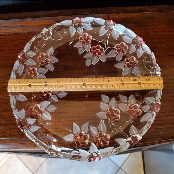 Mikasa Carmen Pattern Pink Flowers Round Serving Tray Plate 12" - Picture 4 of 8